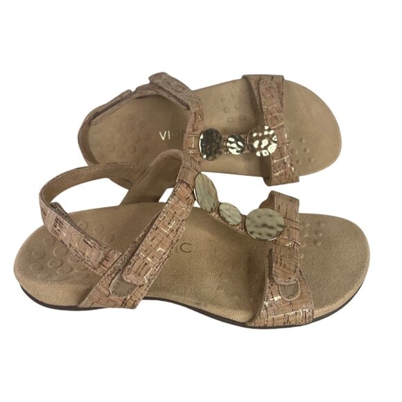 Vionic Womens Rest Farra Cork Sandals With Gold Accent Discs Size 8W - Picture 7 of 10